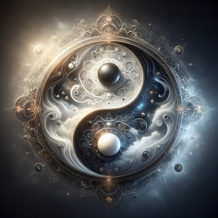 Ornate cosmic balance symbol