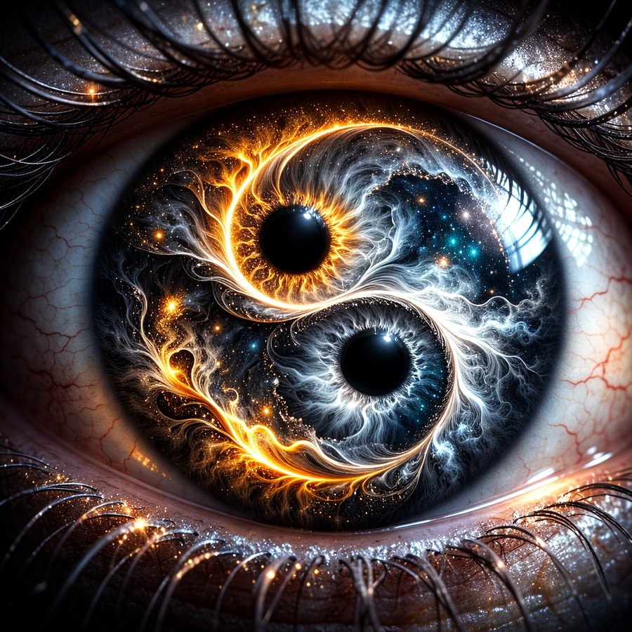 A cosmic eye containing integrated light and shadow